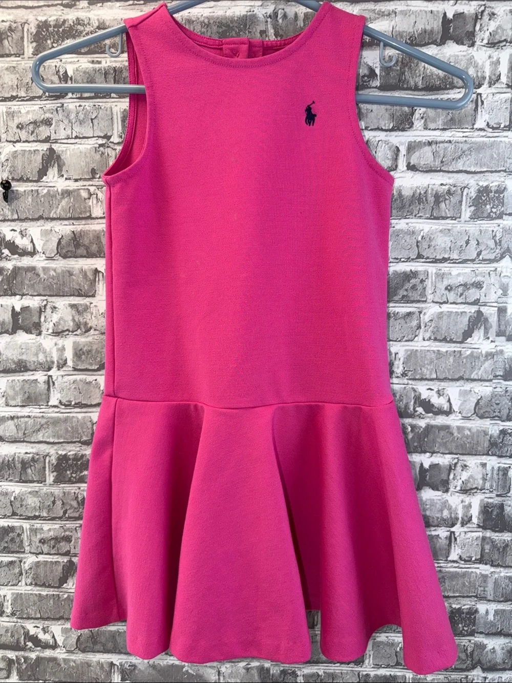 Polo Ralph Lauren Bright Pink Sleeveless Flared Dress for Girls